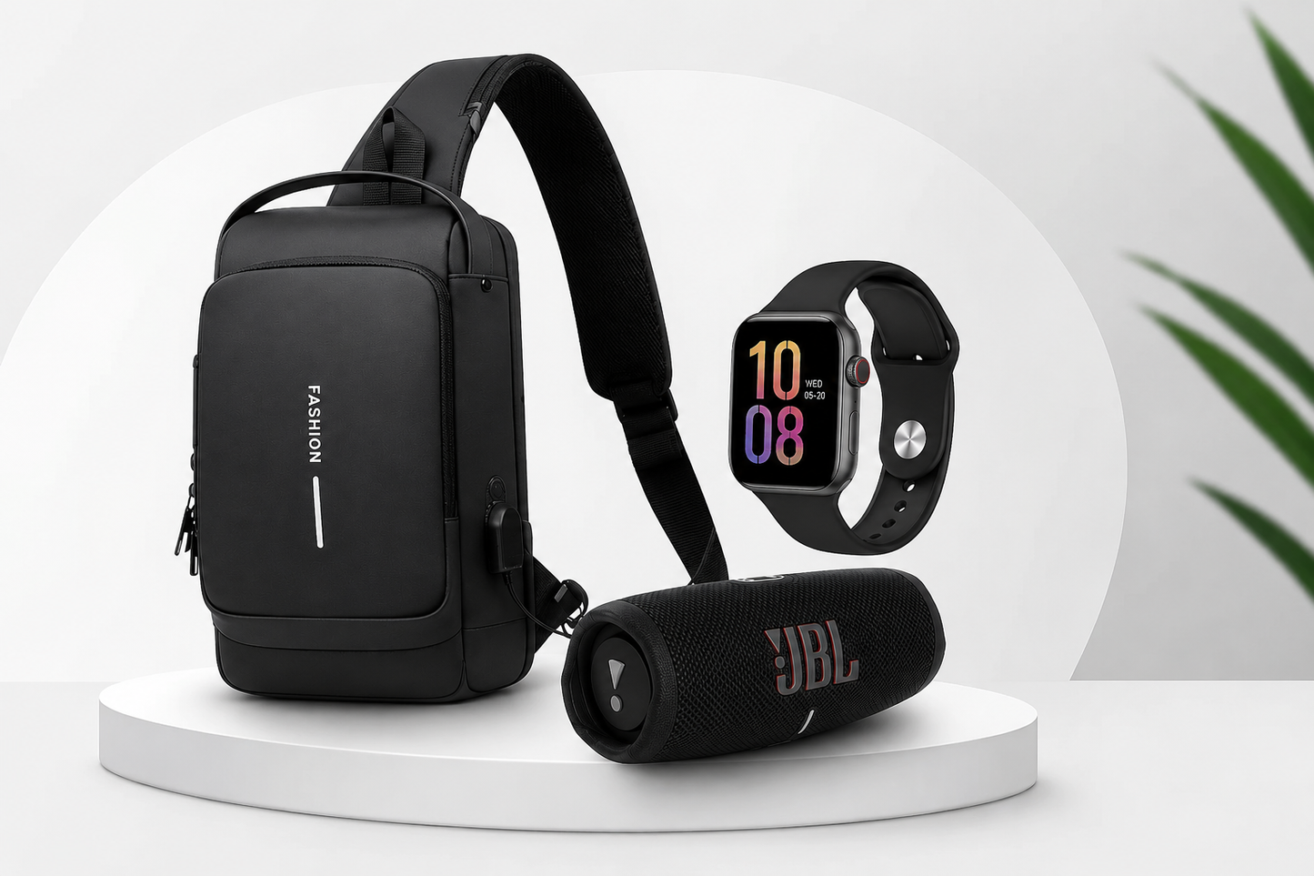 🔥 ¡Combo Exclusivo! Canguro Antirrobo + Smartwatch T500 + Parlante JBL con Envío Gratis a Toda Colombia.